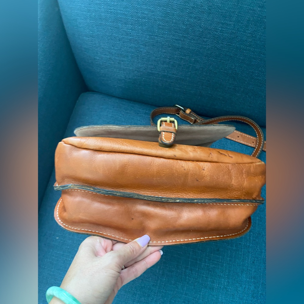 Vintage Patricia Nash Honey Brown Leather Saddle Shoulder/Crossbody Purse Bag - Picture 6 of 16